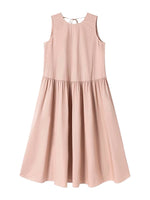 Load image into Gallery viewer, Drop Waist Tie Back Midi Dress in Pink