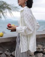 Load image into Gallery viewer, Sheer Checkered Shirt in White