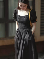 Load image into Gallery viewer, Drop Waist Lace Dress in Black