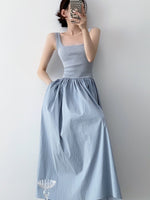 Load image into Gallery viewer, Textured Pocket Maxi Dress in Blue
