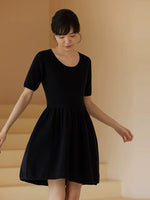 Load image into Gallery viewer, Tulip Stretch Dress in Black