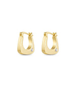 Load image into Gallery viewer, Square Hoop Diamante Earrings