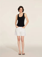 Load image into Gallery viewer, Wide Leg Denim Shorts in White