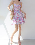 Load image into Gallery viewer, Cies Floral Tie Strap Mini Dress in Pink
