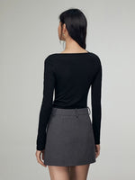 Load image into Gallery viewer, Shoestring Long Sleeve Top in Black