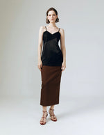 Load image into Gallery viewer, Satin Lace Detail Camisole in Black