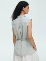 Load image into Gallery viewer, Multi-Way Crepe Drape Tie Top in Sage
