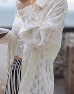 Load image into Gallery viewer, Sheer Checkered Shirt in White