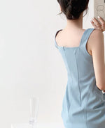 Load image into Gallery viewer, Mini Line Shift Dress in Blue