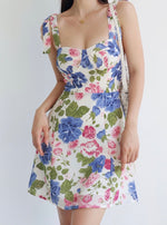 Load image into Gallery viewer, Lanzarote Floral Tie Strap Mini Dress in Print