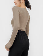 Load image into Gallery viewer, Ribbed Square Top in Latte