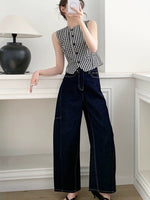 Load image into Gallery viewer, Checked Tailored Vest in Black/White