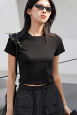 Load image into Gallery viewer, Classic Cropped Tee in Black