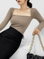 Load image into Gallery viewer, Ribbed Square Top in Latte