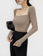 Load image into Gallery viewer, Ribbed Square Top in Latte