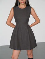 Load image into Gallery viewer, Tailored Sleeveless Mini Dress in Grey
