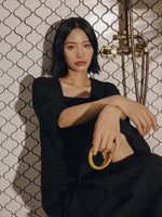 Load image into Gallery viewer, Tailored Flare Midi Dress in Black