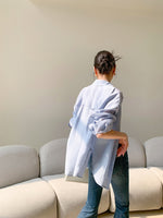 Load image into Gallery viewer, Tencel Shirt + Shorts Set in Blue