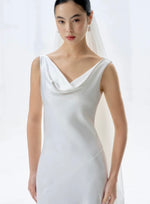 Load image into Gallery viewer, Drape Mermaid Gown in White