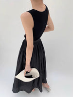 Load image into Gallery viewer, Asymmetric V Tank Top in Black