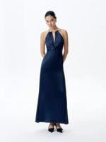 Load image into Gallery viewer, Twist Detail Gown in Navy