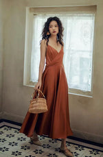 Load image into Gallery viewer, Sandstone Cami Midi Dress in Orange- S/M/L/XL