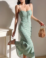 Load image into Gallery viewer, Sage Floral Maxi Dress in Green