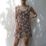 Load image into Gallery viewer, Antique Floral Cami Tie Mini Dress in Multi