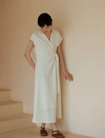 Load image into Gallery viewer, 2-Way Textured Tie Dress in White