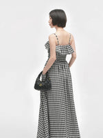 Load image into Gallery viewer, Gingham Pocket Maxi Dress in Black