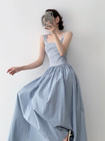 Load image into Gallery viewer, Textured Pocket Maxi Dress in Blue