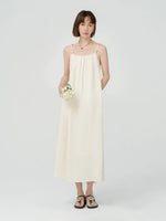 Load image into Gallery viewer, Textured Bead Cami Strap Pocket Maxi in Cream
