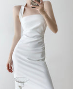 Load image into Gallery viewer, Halter Gather Sheath Dress in White