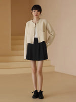 Load image into Gallery viewer, Knitted Boxy Pocket Jacket in Cream
