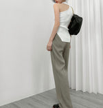 Load image into Gallery viewer, Asymmetric Sleeveless Ribbed Top in White