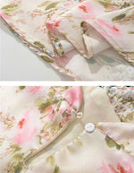 Load image into Gallery viewer, Brielle Floral Empire Satin Dress in Pink