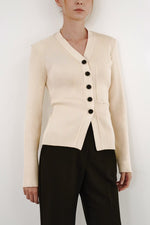Load image into Gallery viewer, Korean Pocket Knit Cardigan in Cream