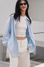 Load image into Gallery viewer, Classic Oversized Pocket Shirt in Blue