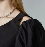 Load image into Gallery viewer, 2-Way Off Shoulder Flare Dress in Black