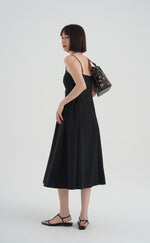 Load image into Gallery viewer, Side Panel Cami Midi Dress in Black