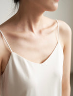 Load image into Gallery viewer, Classic V Neck Silky Camisole in White