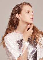 Load image into Gallery viewer, Textured C Loop Earrings