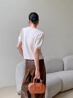 Load image into Gallery viewer, Blouson Short Sleeve Knit Top in Cream