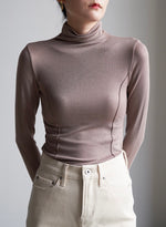 Load image into Gallery viewer, Side Line Turtleneck Top in Purple