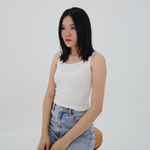 Load image into Gallery viewer, Pointelle Tank Top in White