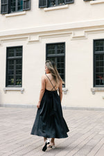 Load image into Gallery viewer, Sandstone Tie Maxi Dress in Black- S/M/L/XL