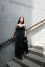 Load image into Gallery viewer, Sandstone Tie Maxi Dress in Black- S/M/L/XL