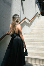 Load image into Gallery viewer, Sandstone Tie Maxi Dress in Black- S/M/L/XL
