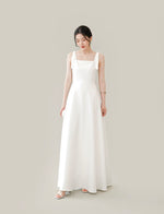 Load image into Gallery viewer, Long Shoulder Bow Gown in White