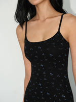 Load image into Gallery viewer, Floral Camisole Maxi Dress in Black